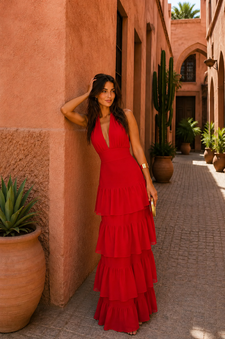 VESTIDO MANILA EN ROJO