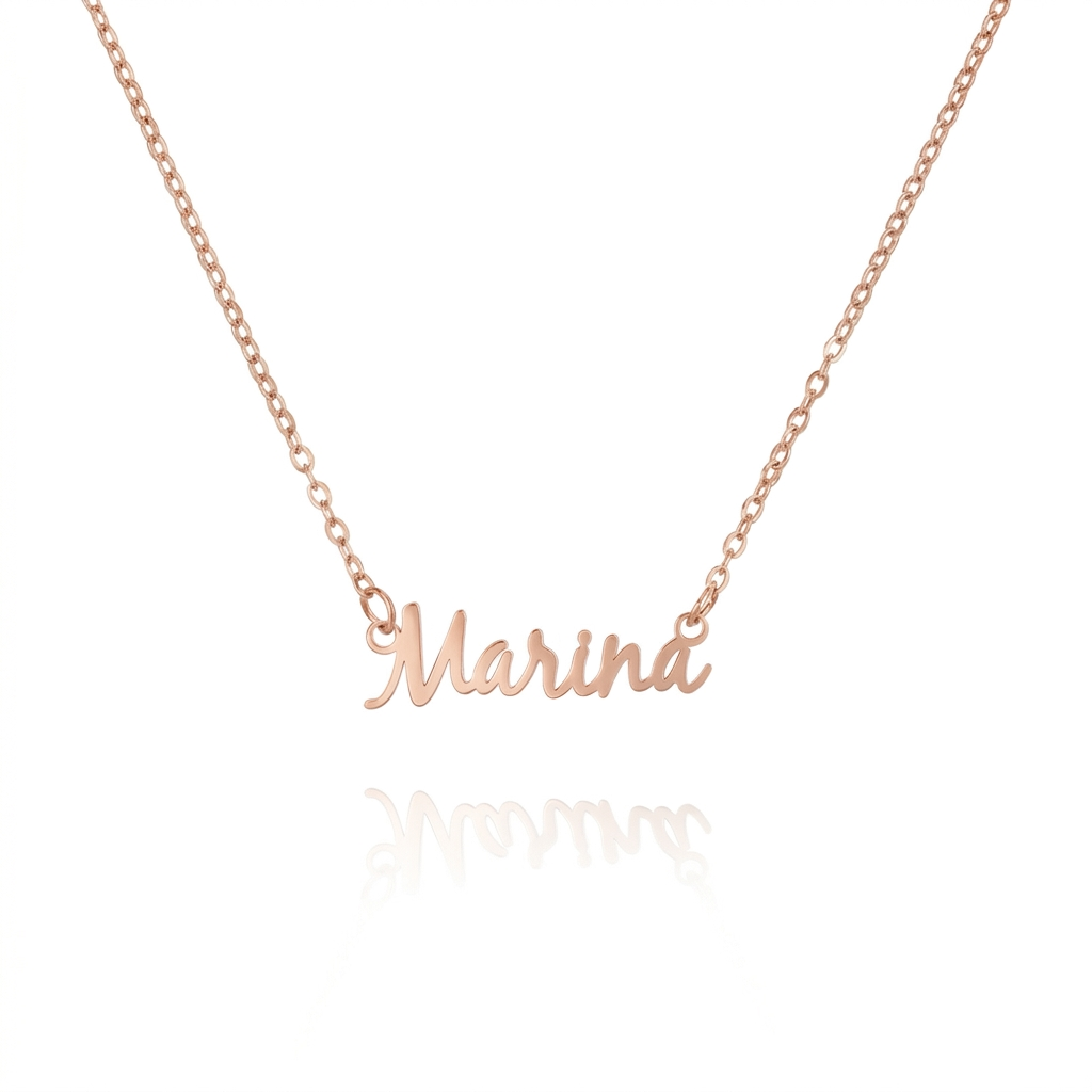 Collar de tenis personalizado de Auxana con nombre grabado, en plata brillante y diseño elegante para uso diario.