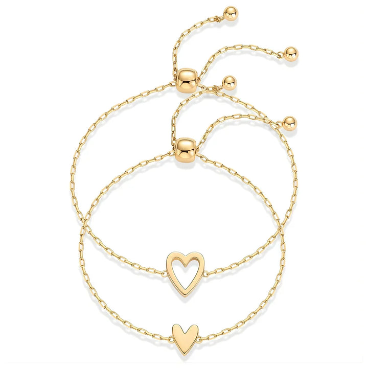 SET DE PULSERAS CON CORAZÓN