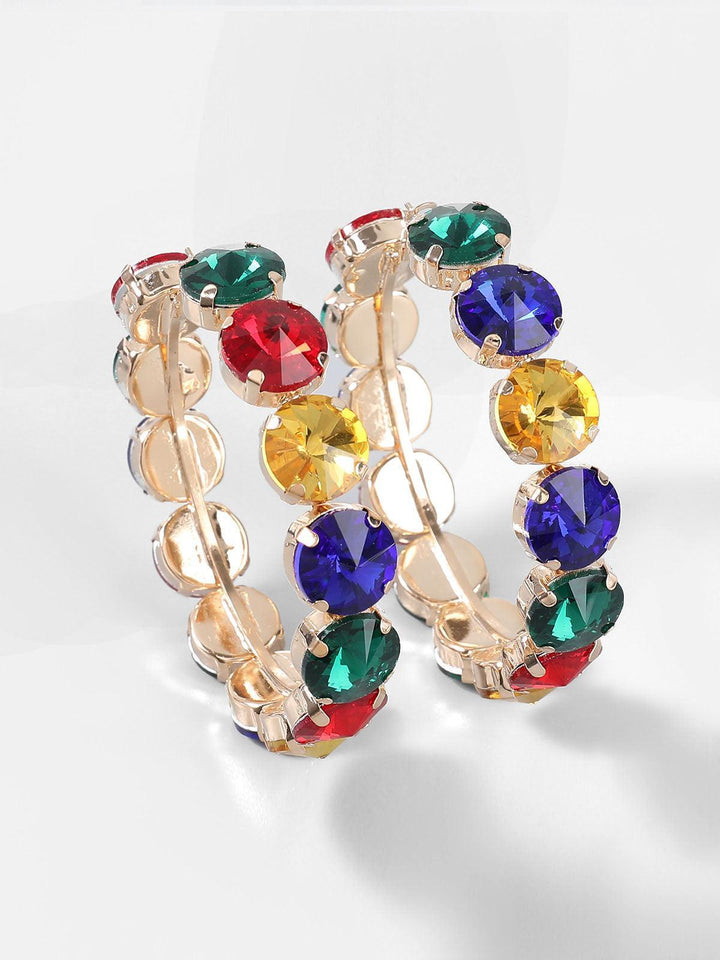 PENDIENTES ARO CON PIEDRAS ENGASTADAS