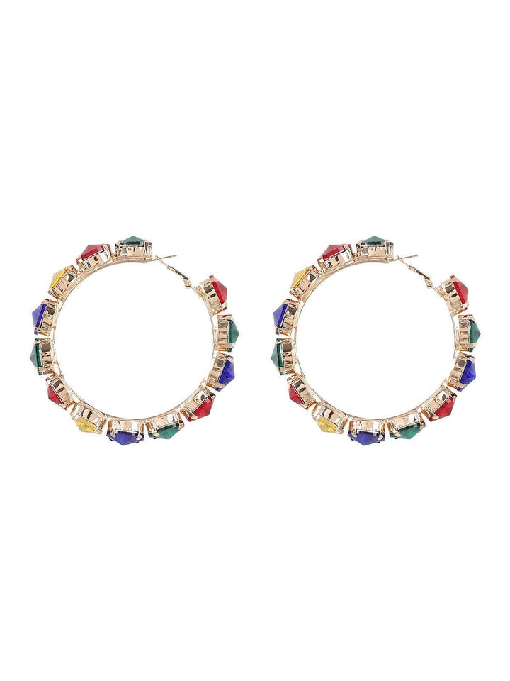 PENDIENTES ARO CON PIEDRAS ENGASTADAS