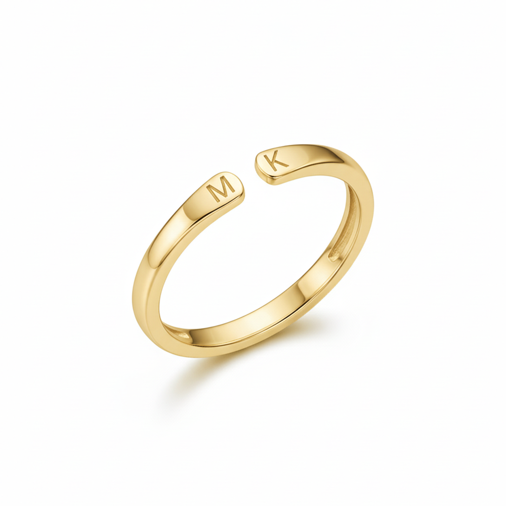 ANILLO ABIERTO DOBLE INICIAL