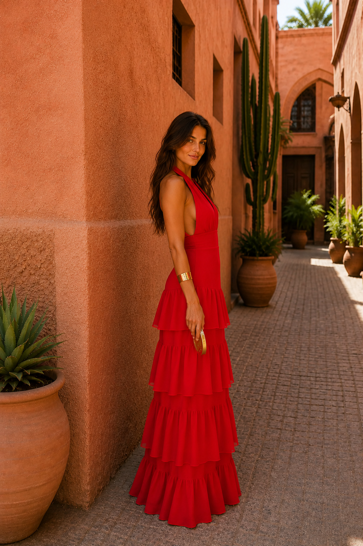 VESTIDO MANILA EN ROJO